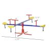 Outdoor Backyard Multiple Kids Playground Equipment 4 Seat Seesaw Teeter Totter For  Active Play 3-8 Years Old - Red+Blue+Yellow - Outdoor Seesaw