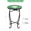 Modern Stylish Design Outdoor Indoor Steel Accent Plant Stand Cobalt Table - Green - 14 Inch