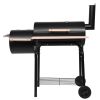 Outdoor Party Backyard Dinner Mobile Oil Drum Charcoal Furnace  - Black - Steel