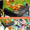 Foldable Portable BBQ Charcoal Grill Grill Lightweight Smoker Grill for Camping Picnics Garden Grilling - Black