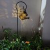 Backyard Patio Hanging Solar Metal Lamp Retro Money Hole Hollow Wind Light - Solar Kettle Light - Peony