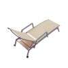 Patio Pool Backyard Porch Aluminum Lounge Chair With Armrests And Wheels - beige - Lounge Chair