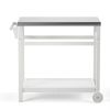 Outdoor Prep Cart Dining Table for Pizza Oven, Patio Grilling Backyard BBQ Grill Cart - White