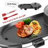 Portable 2 in 1 Non-Stick Electric Grill Pan Hot Pot Korean BBQ for Indoor Outdoor Use - 1 Pack