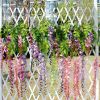 Artificial Wisteria Flowers Vine Silk Flower Wedding Garden Party Hanging Decor - Purple