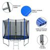 8FT Round Trampoline for Kids with Safety Enclosure Net, Outdoor Backyard Trampoline with Ladder RT - Blue