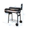 Outdoor Party Backyard Dinner Mobile Oil Drum Charcoal Furnace  - Black - Steel