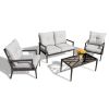 Modern Muse 4pcs Alum Sofa Set (Fully Assembled) - Matte Brown