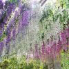 Artificial Wisteria Flowers Vine Silk Flower Wedding Garden Party Hanging Decor - Light Purple