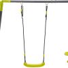 2 in 1 Metal Swing Set for Backyard, Heavy Duty A-Frame, Height Adjustment - 2 in 1