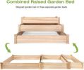 Bosonshop 3 Tier Raised Garden Bed Kit Wooden Planter Box Heavy Duty Solid Fir Wood, 47" x 47" x 21" - 1