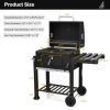 Outdoor Party Backyard Dinner Mobile Stainless Steel Square Oven Charcoal Oven - Black A - Steel