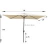 6 x 9ft Patio Umbrella Outdoor Waterproof Umbrella with Crank and Push Button Tilt without flap for Garden Backyard Pool Swimming Pool Market - Tan