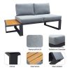 8 Pcs Patio Aluminum Conversation Sets, Outdoor Sectional Couch Furniture, with Cushions and Coffee Table,for Backyard Garden - Grey