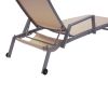 Patio Pool Backyard Porch Aluminum Lounge Chair With Armrests And Wheels - beige - Lounge Chair