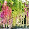 Artificial Wisteria Flowers Vine Silk Flower Wedding Garden Party Hanging Decor - Light Purple