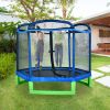 7ft Blue Guard Bar Blue Cover Green Feet Plastic Feet Mini Hexagonal Outer Net Trampoline RT - Blue