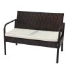 Outdoor rattan furniture set of 4 pieces, love sofa, single seat, coffee table RT - Brown