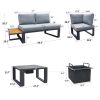 8 Pcs Patio Aluminum Conversation Sets, Outdoor Sectional Couch Furniture, with Cushions and Coffee Table,for Backyard Garden - Grey