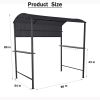 7x4.5Ft Outdoor Grill Gazebo BBQ Canopy With Side Awning,2 Exterior Serving Shelves And 8 Hooks,Suitable for Patio Lawn Backyard RT - Dark Gray/Black