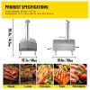 Outdoor Party Stainless Steel Portable Wood Pellet Burning Pizza Oven With Accessories - Silver A - Arched