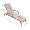 Patio Pool Backyard Porch Aluminum Lounge Chair With Armrests And Wheels - beige - Lounge Chair