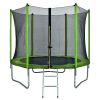 10FT Round Trampoline for Kids with Safety Enclosure Net, Outdoor Backyard Trampoline with Ladder RT - Green