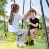 2 in 1 Metal Swing Set for Backyard, Heavy Duty A-Frame, Height Adjustment - 2 in 1