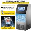 40KG 50KG 60KG 68KG/24H Commercial Home Ice Maker Ice Cube Machine High Ice Yield & Storage For Bar Cafeteria - Silver - 60KG/24H