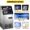 40KG 50KG 60KG 68KG/24H Commercial Home Ice Maker Ice Cube Machine High Ice Yield & Storage For Bar Cafeteria - Silver - 50KG/24H