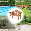 49 Inch Eucalyptus Wood Outdoor Folding Bench with Backrest Armrest for Patio Garden - natural