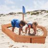 Kids Wooden Sandboat Backyard Sandboxes - brown