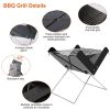 Foldable BBQ Grill Charcoal Barbecue Portable X Grill Tabletop Outdoor Smoker BBQ - Color