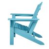 Classic Outdoor Adirondack Chair for Garden Porch Patio Deck Backyard, Weather Resistant Accent Furniture, Blue - blue