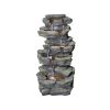 24inches Rock Outdoor Waterfall Fountain with LED Lights for Garden Decor - 24inches