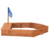 Kids Wooden Sandboat Backyard Sandboxes - brown