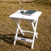 Quick-Fold Side Table,Portable Outdoor Weather Resistant End Table for Patio Balcony Backyard,No Assemble (White) - White