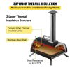 Outdoor Party Stainless Steel Portable Wood Pellet Burning Pizza Oven With Accessories - Black - Arched