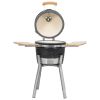 Kamado Barbecue Grill Smoker Ceramic 31.9" - Black