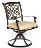 Patio Glider Chairs, Swivel Rocker, Garden Backyard Chairs Outdoor Patio Furniture 2 Pcs Set - With Cushion - Alum