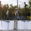 12 FT Trampoline For Kids And Family Outdoor Trampoline With Safety Enclosure Net, Ladder And Spring Cover - Backyard Bounce Jump Have Fun - KM3431-T