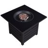 32 in. Square Ceramic Tile Top Outdoor Gas Fire Pit with Lava Rocks-Black, only for pick up - BLACK