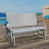 2 Person Swing Glider Chair Patio Swing Bench Rocking Seat for Outdoor Patio,Backyard,Deck Swimming Pool - grey