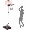 Portable Outdoor Adjustable Basketball Hoop System Stand  - Black & Red - Exercise & Fitness