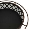 Rustic Fire Pit with Poker 29.9" XXL Steel - Black