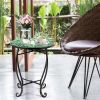 Modern Stylish Design Outdoor Indoor Steel Accent Plant Stand Cobalt Table - Green - 14 Inch