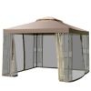 10 Feet x 10 Feet Awning Patio Screw-free Structure Canopy Tent - dark brown