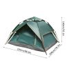 Double Deck Waterproof Pop Up Tent for Hiking Portable Automatic Tent for Camping 4 Person - Green