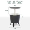 7.5 Gallon Modern Cool Bar Outdoor Patio Furniture With Wine Cooler  - Gray - Beverage Cooler Bar Table