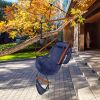 Oxford Cloth Hardwood With Cup Holder Wooden Stick Perforated 100kg Seaside Courtyard Oxford Cloth Hanging Chair Blue RT - blue